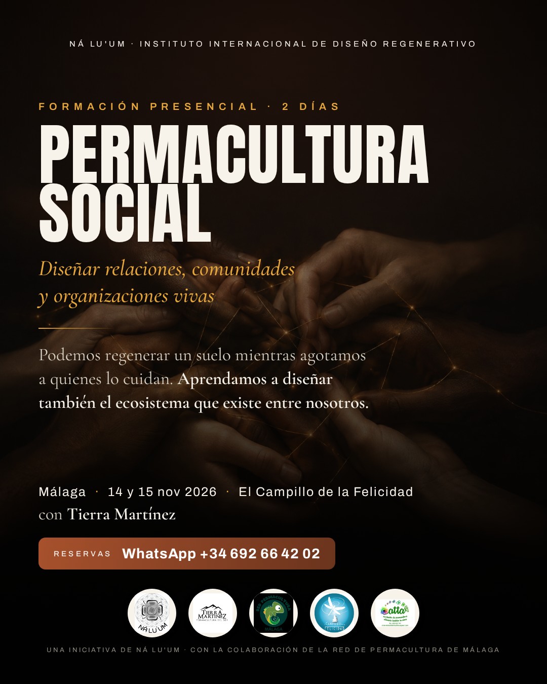 Afiche de la Introducción a la Permacultura Social con Tierra Martínez en Málaga
